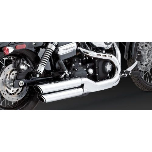 PartzBiz HD: 4400596-Vance & Hines Chrome Twin Slash Slip บนท่อไอเสีย Harley Dyna FXDF FXDWG 08-16 PartzBiz HD: 4400596-Vance & Hines Chrome Twin Slash Slip บนท่อไอเสีย Harley Dyna FXDF FXDWG 08-16