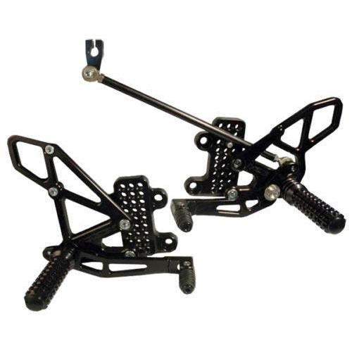 PartzBiz HD: 4400557-Vortex RS265K Black Adjustable Rearsets V2 Foot Pegs 2007 - 2018 CBR600RR 1623-0121 16230121