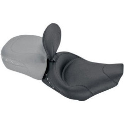 PartzBiz HD MD79102 - Mustang Wide Black Studded Solo Seat พร้อมพนักพิง Harley 97-07 FLHR FLHX | 79102