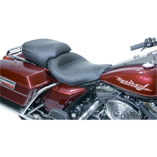 PartzBiz HD: 4400549-Mustang Seats Wide Smooth Black Studded Solo Seat Harley FLHR FLHX 97-07 | 75578