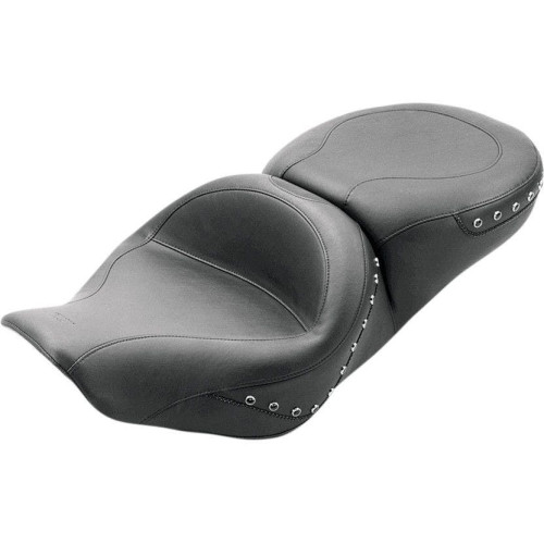PartzBiz HD: 4400510-เบาะนั่งแบบมีหมุดสีดำ Mustang Wide Touring สำหรับ Harley Road King Street Glide 97-07 | 75577