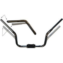 PartzBiz HD DS06013852 - Wild One 1 Chrome Low Bagger Ape Hanger 9 ” แฮนด์บาร์ Harley FLH/T 96-17 WO579C
