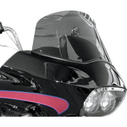 PartzBiz HD DS23100300 - เสื้อกั๊กกันลม 12” กระจกบังลมดีไซน์ Dark Smoke Flip Harley Road Glide FLTRX 98-13 | 62-1240