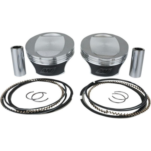 PartzBiz HD: 4400416-Wiseco K0211PS Tracker 106" Forged 10.5:1 Piston Kit 07-17 Harley-Davidson Twin Cam performance power upgrade replacement parts