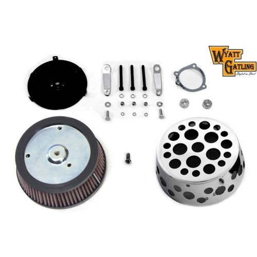 PartzBiz HD: 4400341-Wyatt Gatling Air Cleaner Kit Swiss Cheese Chrome Cover CV EFI Harley Sportster 34-1742 touring dyna electra road sporty glide king filter davidson drilled holes PartzBiz HD: 4400341-Wyatt Gatling Air Cleaner Kit Swiss Cheese Chrome Cover CV EFI Harley Sportster 34-1742 touring dyna electra road sporty glide king filter davidson drilled holes
