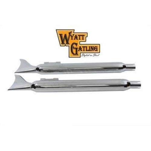 PartzBiz HD: 4400343-ชุดท่อไอเสีย Wyatt Gatling Chrome Fishtail Slip-On เหมาะกับ Harley Touring FL 95-16 PartzBiz HD: 4400343-ชุดท่อไอเสีย Wyatt Gatling Chrome Fishtail Slip-On เหมาะกับ Harley Touring FL 95-16