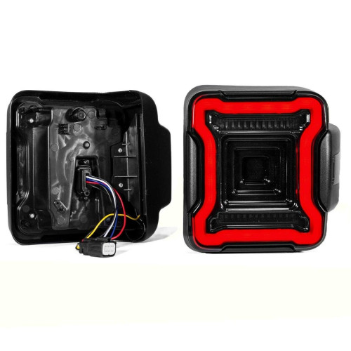 PartzBiz HD: 4400290-XK Glow Led Smoked Lens Tail Light Kit w/ Brake Turn Reverse Jeep Wrangler JL 18-Up PartzBiz HD: 4400290-XK Glow Led Smoked Lens Tail Light Kit w/ Brake Turn Reverse Jeep Wrangler JL 18-Up