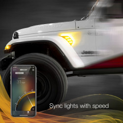 PartzBiz HD XK-XK-VENT-RGB-KIT - XK Glow RGB + Amber Fender Vent Light Turn Signal Running Light App Jeep JL & JT