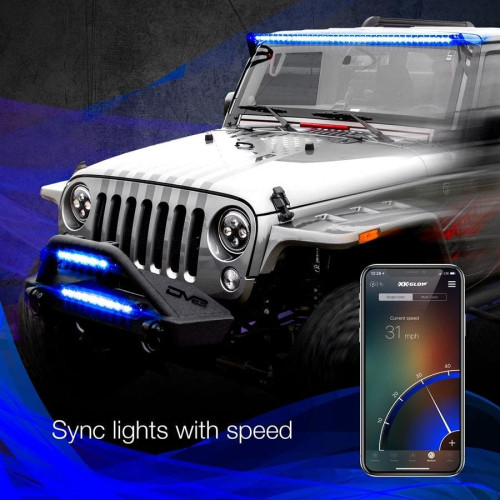 PartzBiz HD: 4400271-XK Glow XKChrome 32" App Controlled RGBW LED Light Bar 16 million colors Jeep UTV Truck XK061002 offroad side by side RZR offroad truck Lighting upgrade motorcycle car custom turn signal best for 482190 PartzBiz HD: 4400271-XK Glow XKChrome 32" App Controlled RGBW LED Light Bar 16 million colors Jeep UTV Truck XK061002 offroad side by side RZR offroad truck Lighting upgrade motorcycle car custom turn signal best for 482190