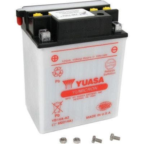 PartzBiz HD: 4400185-Yuasa YB14A-A2 High Performance AGM Maintenance-Free Battery ATV Motorcycle YUAM2214A harley honda john deere kawasaki polaris victory yamaha replacement upgrade PartzBiz HD: 4400185-Yuasa YB14A-A2 High Performance AGM Maintenance-Free Battery ATV Motorcycle YUAM2214A harley honda john deere kawasaki polaris victory yamaha replacement upgrade