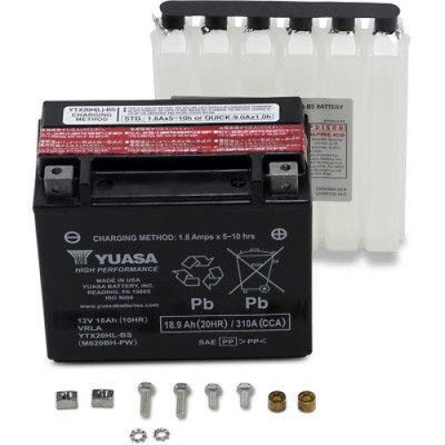 PartzBiz HD: 4400154-Yuasa YTX20HL-BS-PW High Performance AGM Maintenance-Free Battery ATV Motorcycle YUAM620BH-PW harley honda john deere kawasaki polaris victory yamaha replacement upgrade PartzBiz HD: 4400154-Yuasa YTX20HL-BS-PW High Performance AGM Maintenance-Free Battery ATV Motorcycle YUAM620BH-PW harley honda john deere kawasaki polaris victory yamaha replacement upgrade