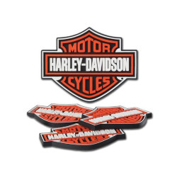 PartzBiz HD 87792 - รถไฟเหาะ Harley-Davidson ชุดรองแก้วยาง Bar & Shield HDL-18515