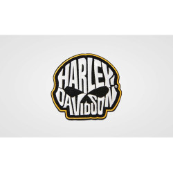 PartzBiz HD 101726 - ป้าย/ตราสัญลักษณ์ Harley-Davidson H-D Text Skull 8012915