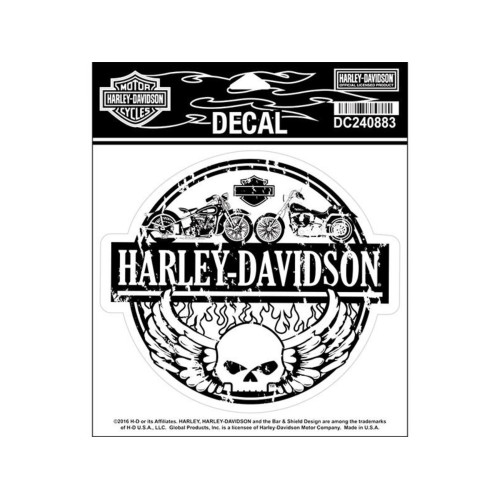 PartzBiz HD: 5000820-สติ๊กเกอร์ Harley-Davidson/Aufkleber WINGED SKULL DC2240883