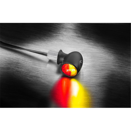 PartzBiz HD: 5000912-Atto 3In1 Indicator / Taillight For Harley 1-Piece Black Matt