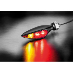 PartzBiz HD 82733 - Ricks Harley 3in1-ไฟท้าย RHOMBUS-S สีดำ/ใส RL