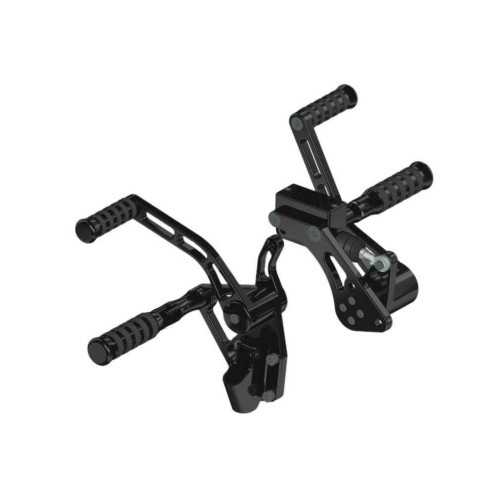 PartzBiz HD: 5500161-ที่พักเท้าดีไซน์ไปข้างหน้า +2 โอริงชุบอะโนไดซ์สีดำ Softail TC88 AK4.7