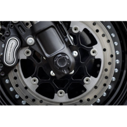 PartzBiz HD 103702 - Fat Bob Front Axle Cover, Black, Premium, Pair